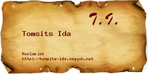 Tomsits Ida névjegykártya